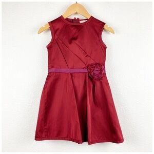 Lanvin‎ Petite Red Dress wFloral Appliqué Size 6